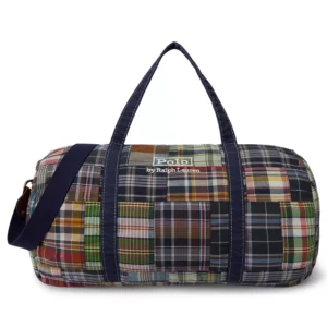 Men's Patchwork Madras Canvas Duffel Bag