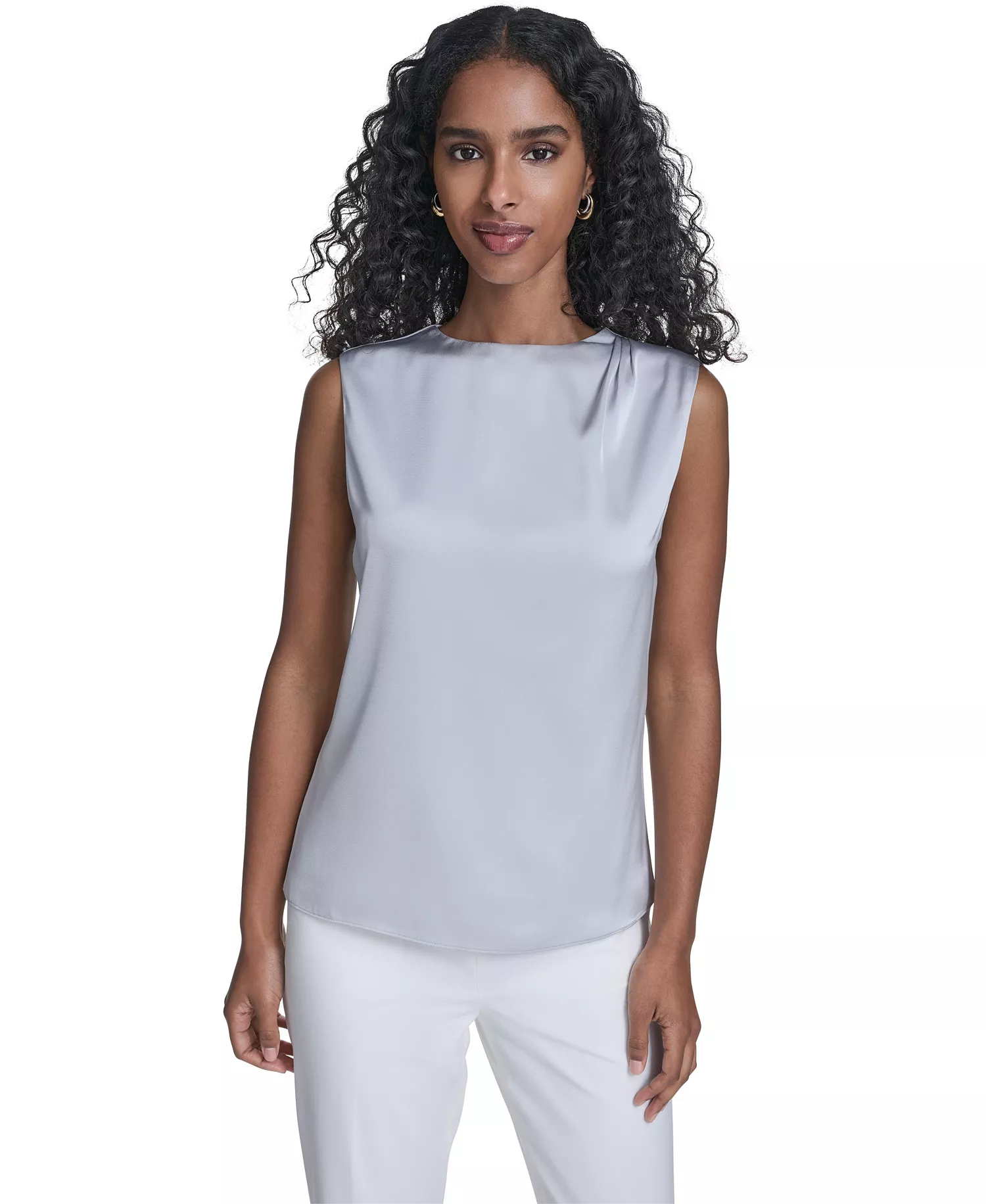 mni-4c64d5d8f7908b3d1b72eccf15f41345 Women's Solid Sleeveless Crewneck Top — изображение 3