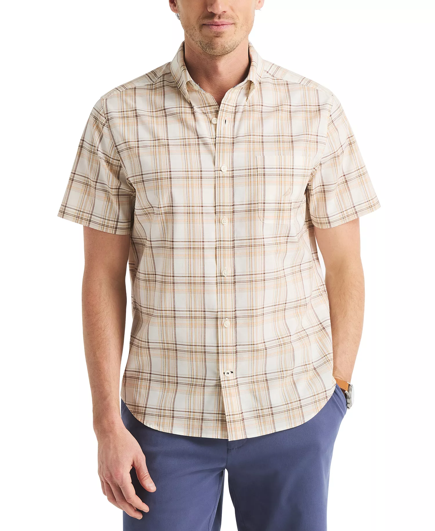 mni-4c8c52ba94229e6671458812b6143836 Men's Classic-Fit Plaid Shirt