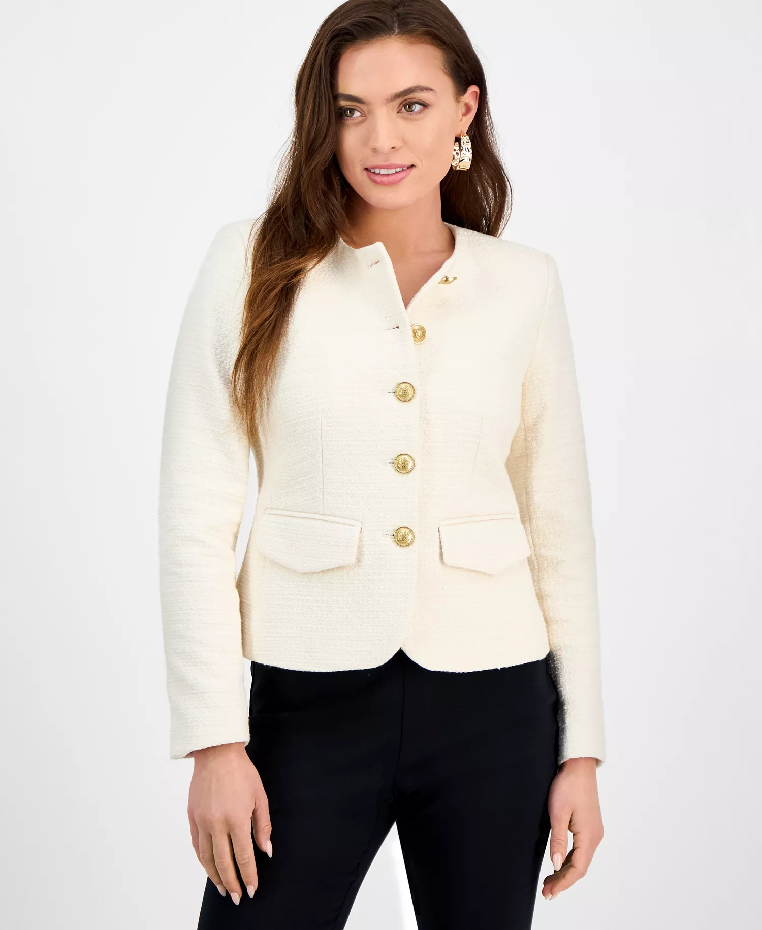 mni-4cf5d2d5bdec4b14ee06e67103cc2b2a Petite Parisian Tweed Jacket, Exclusively at Macy's