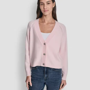 Petite Fully Fashioned Raglan V-Neck Cardigan