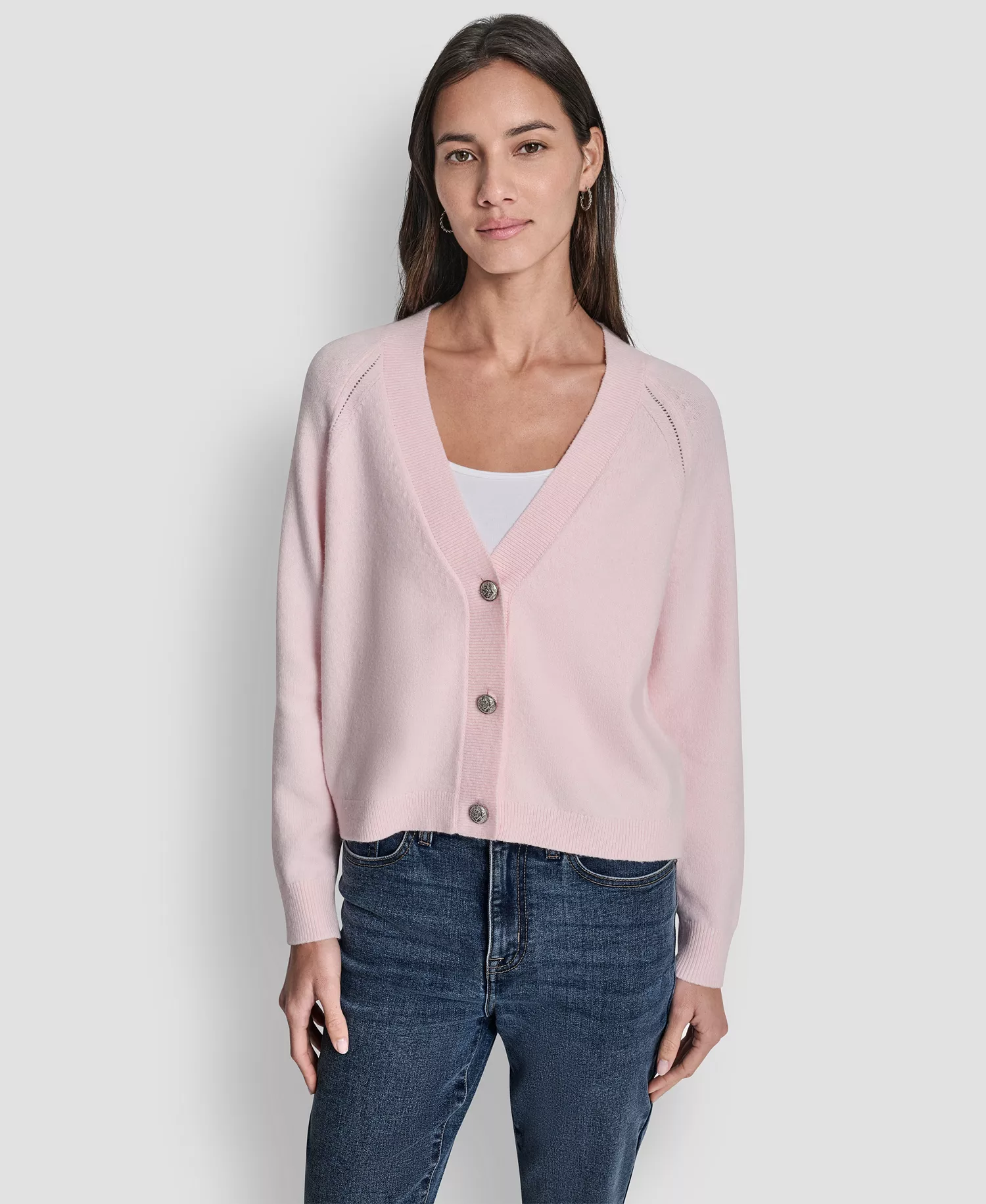 mni-4d8afc2872c8d620a51bd821d6314357 Petite Fully Fashioned Raglan V-Neck Cardigan