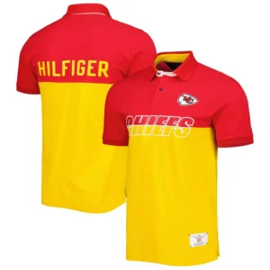 Men's Yellow, Red Kansas City Chiefs Color Block Polo Shirt
