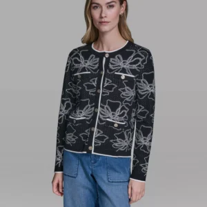 Women's Flower Embroidered Cardigan Sweater