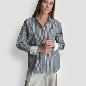 Women's Striped Button-Down Shirt