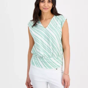 Petite Printed Dolman-Sleeve Top, Created for Macy's