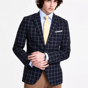 Men's Cotton & Linen Printed Modern-Fit Sport Coat
