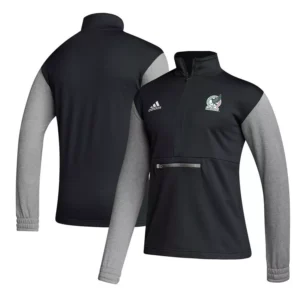 Men's Black Mexico National Team Crest Long Sleeve Half-Zip Top