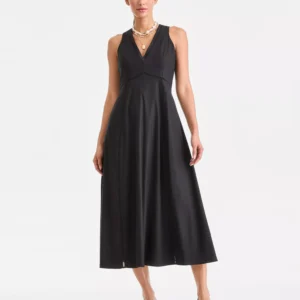 Women's Sleeveless V-Neck Linen-Blend Midi Dress, Macy's Exclusive