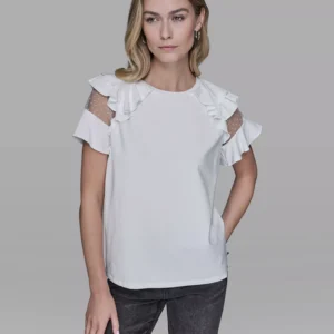 Women's Ruffle-Sleeve Pull-On Top