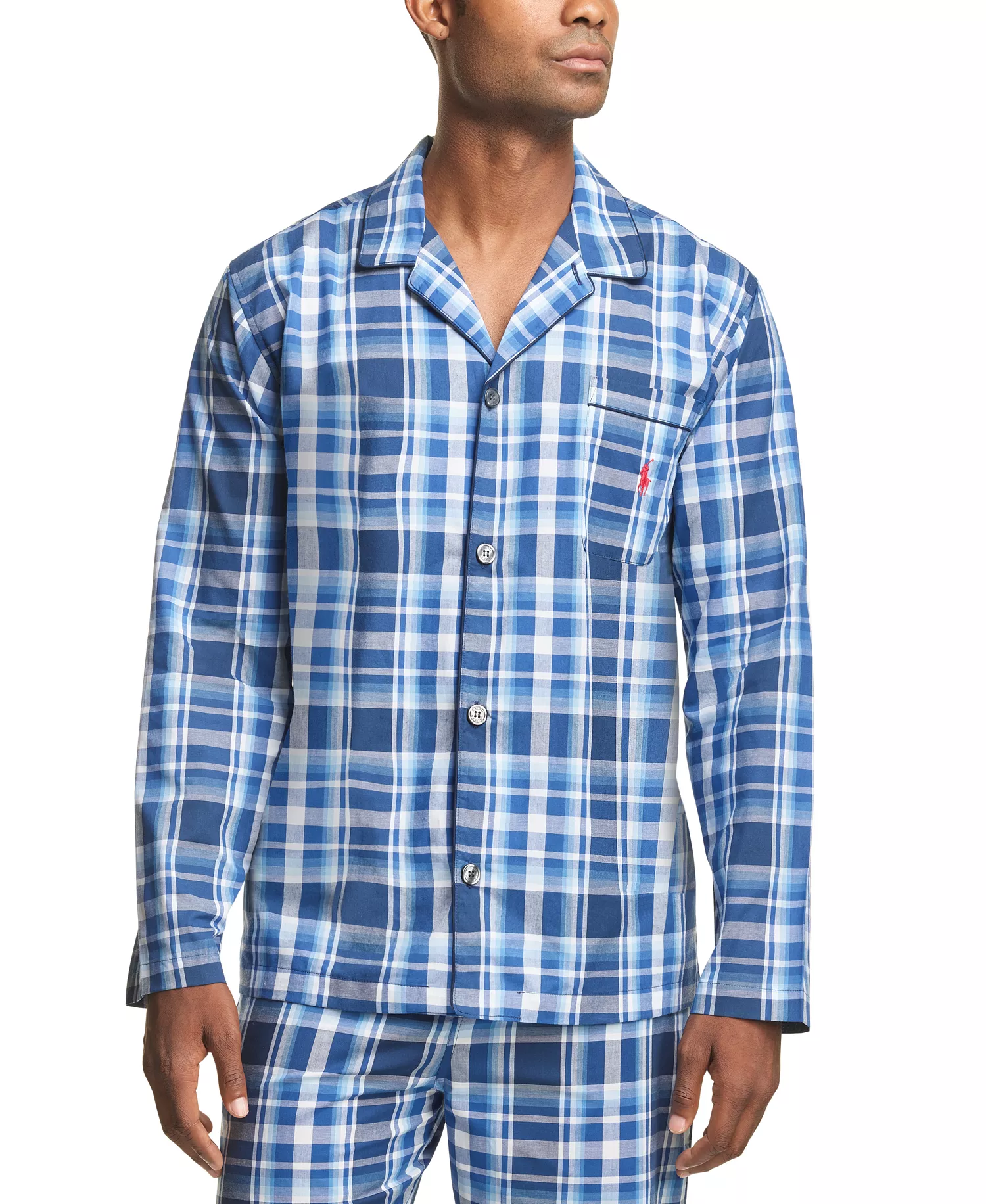 mni-557fc548cbc3f492993fbc3530e48379 Men's Plaid Woven Pajama Top