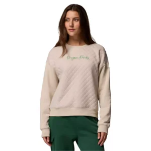 Women's Beige Oregon Ducks Collegiate Hart Mountain Quilted Sweatshirt