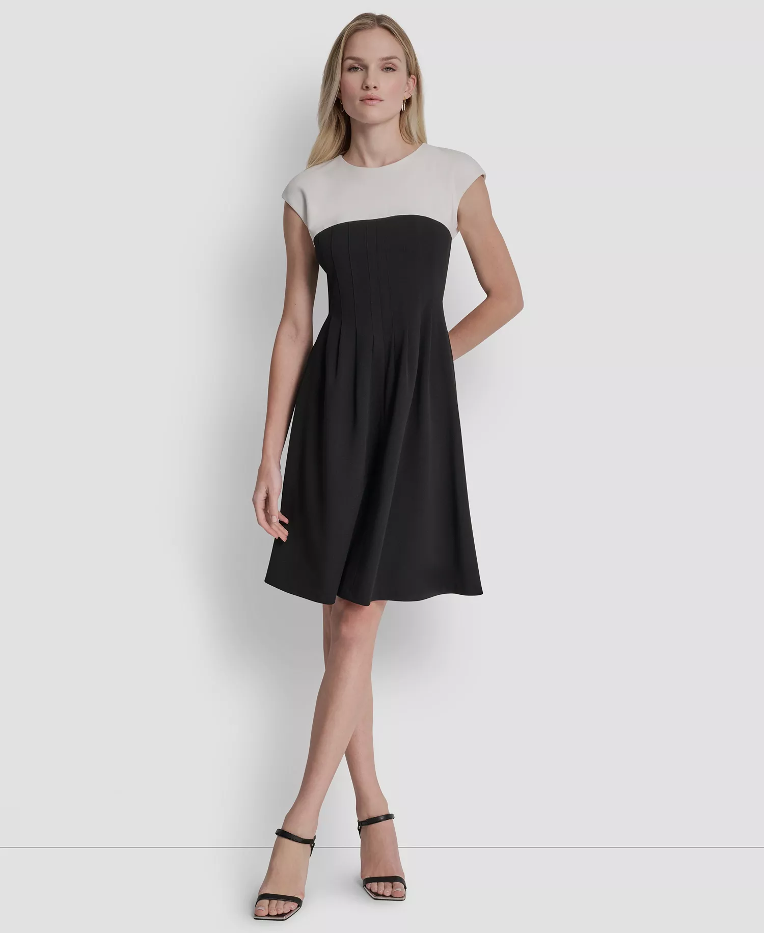 mni-56af319687d70238a16e519ed9541e44 Women's Scuba Crepe Jewel Neck Dress
