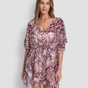 Women's Tie Front Cover-Up Kaftan
