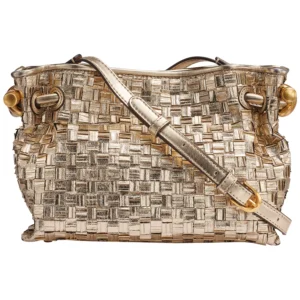 Metallic Woven Small Crossbody Bag