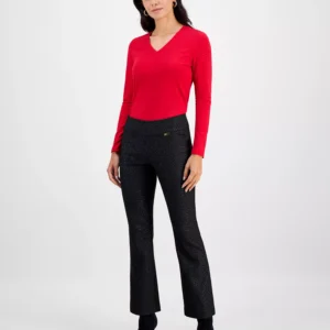 Petite Jacquard Mini Bootcut Pants, Macy's Exclusive
