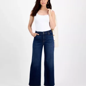 Petite High-Rise Wide-Leg Jeans, Macy's Exclusive