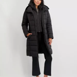 Women's Hooded Bibbed Puffer Coat