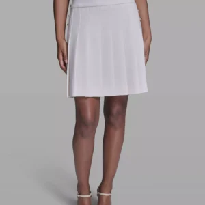 Women's Woven Knee Length Pleated Skirt