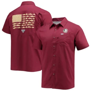 Men's PFG Garnet Florida State Seminoles Slack Tide Camp Button-Up Shirt