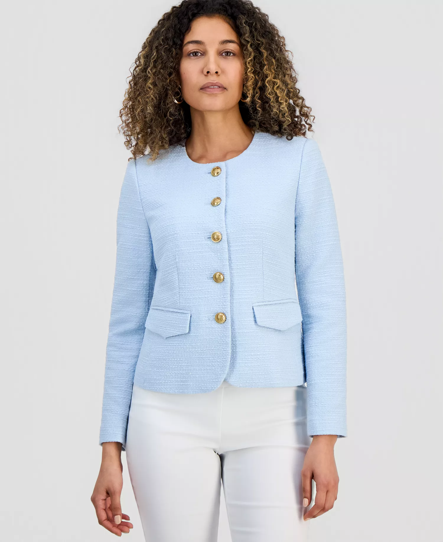 mni-5c9a9f621822e6e9d6ddc4cf268975c0 Petite Parisian Tweed Jacket, Exclusively at Macy's — изображение 3