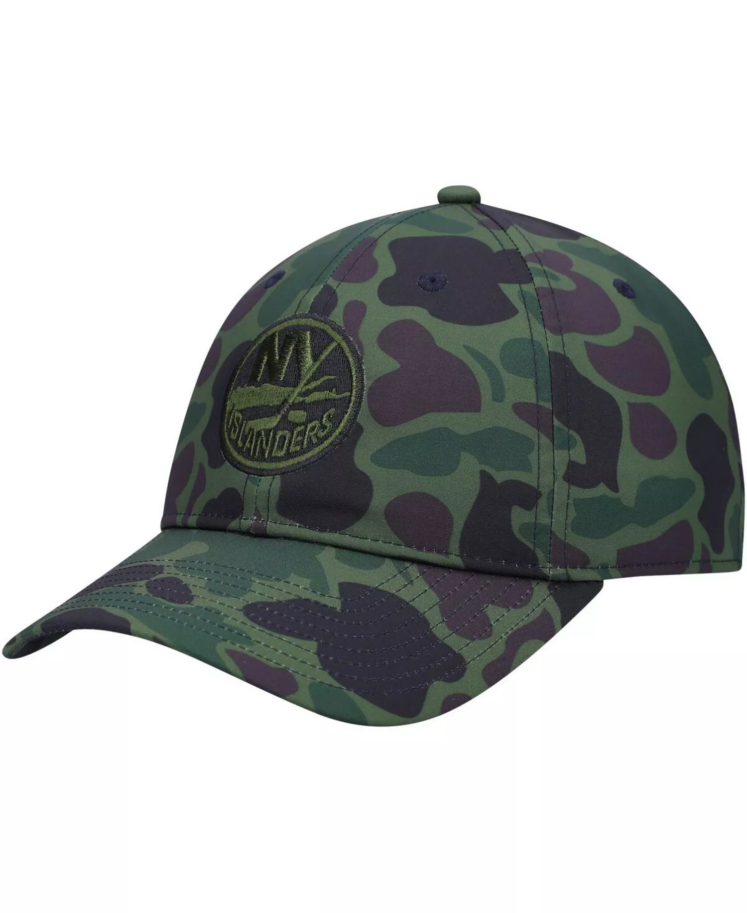 mni-5caac98e0fd5b997a3003e40308e2727 Men's Camo New York Islanders Locker Room Slouch Adjustable Hat