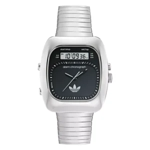 Unisex Analog Silver-Tone Stainless Steel Watch, 37mm