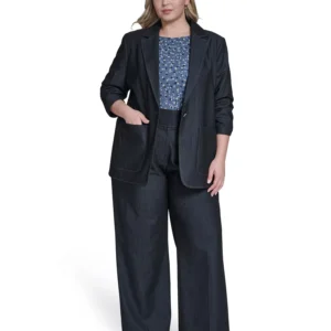 Plus Size Notch Collar Jacket