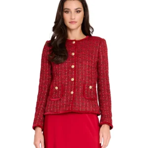 Petite Long-Sleeve Boucle Jacket