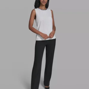 Women's Crew Neck Sleeveless Blouse