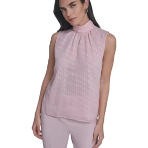 Women's Novelty Mock Neck Sleeveless Top
