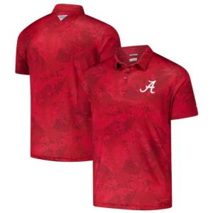 Men's Crimson Alabama Crimson Tide PFG Super Terminal Tackle Omni-Shade Bangalow's Polo Shirt