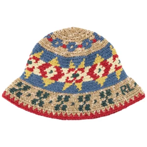 Men's Textured Fairisle Crochet Bucket Hat