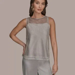 Women's Sleeveless Beaded Top