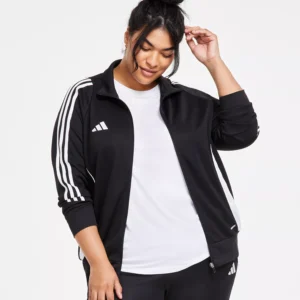 Plus Size Tiro 24 Stand Collar Zip-Front Track Jacket