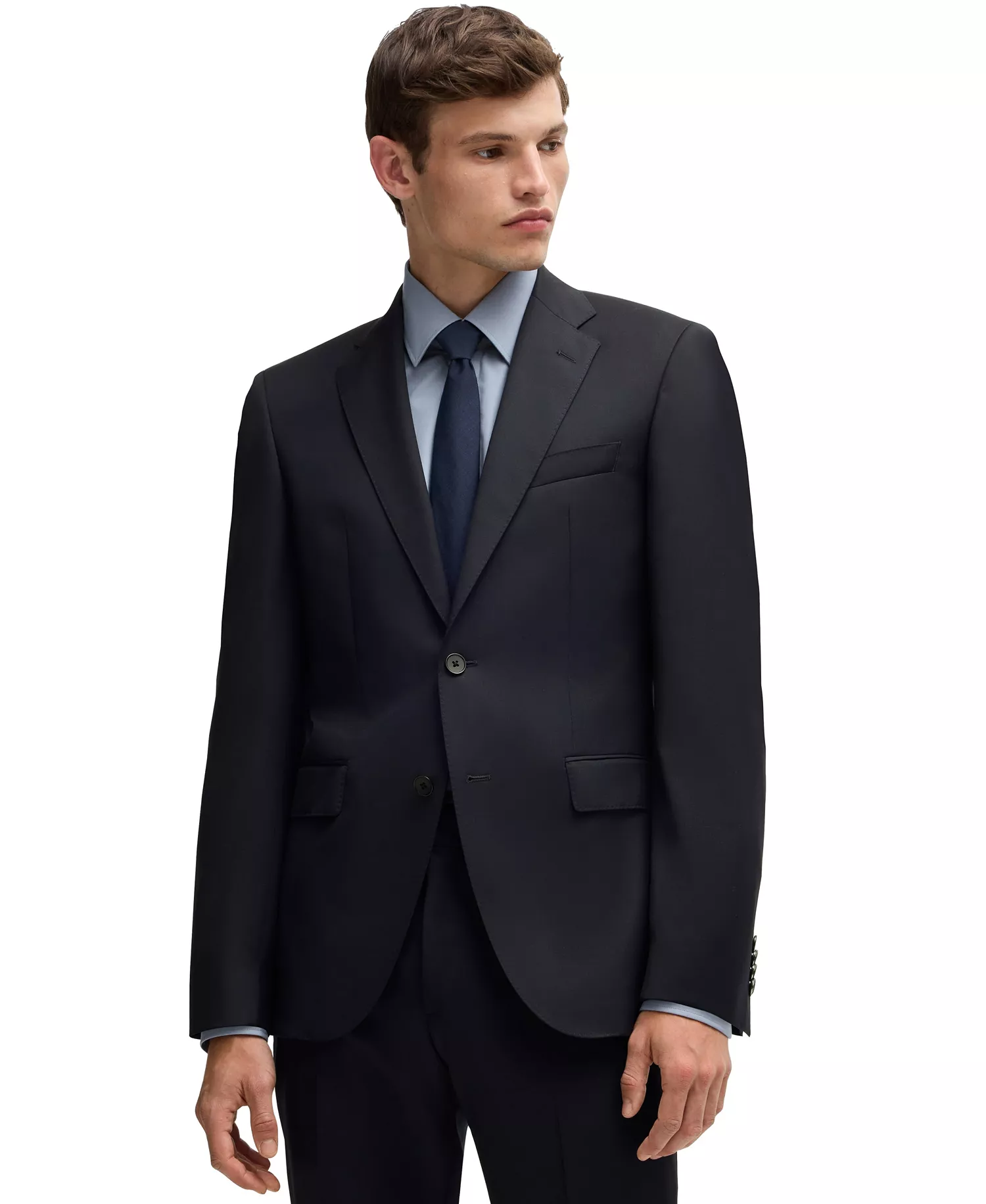 mni-605bb4183fbe55ed39a3fb3f53802ff7 BOSS by Men's Virgin-Wool Serge Suit Jacket