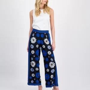 Women's Floral Wide-Leg Ankle Pants