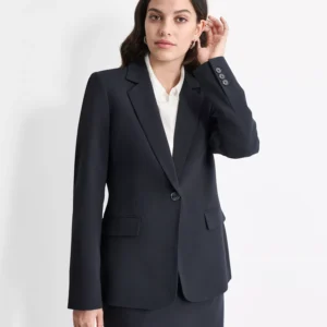 Women’s Single-Button-Front Long-Sleeve Blazer