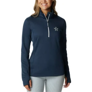 Women's Navy Dallas Cowboys Park View Omni-Wick Half-Zip Top