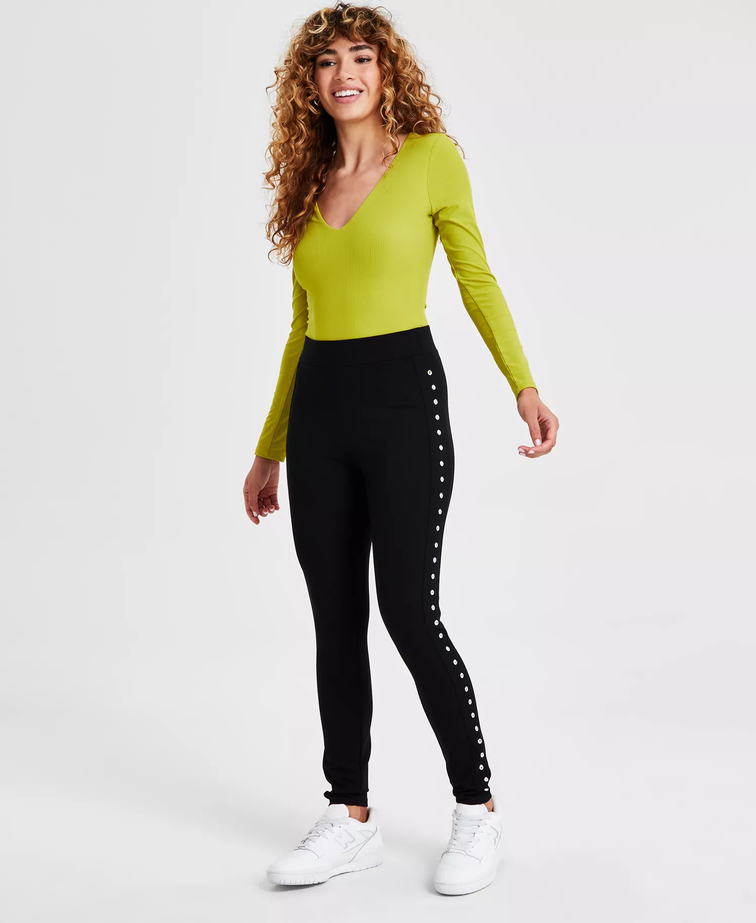 mni-617de4df20f1ec1ca52cd2a49ea94f6a Women's Side-Studded Leggings, Created for Macy's