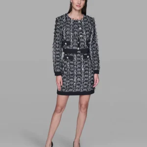 Women's Cropped Tweed Button Front with Jacket