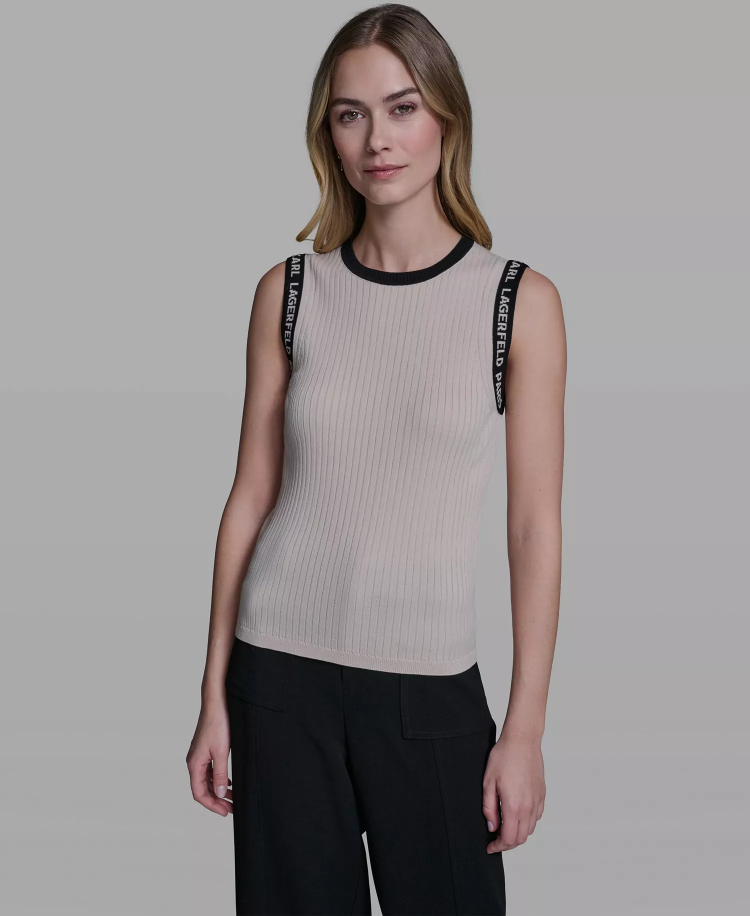 mni-61e72ec4dbff584edd5663ea86a3fc3c Women's Sleeveless KLP Trim Tank Top