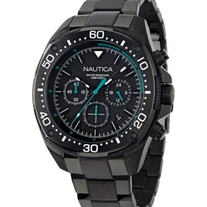 Men's Chronograph Black Stainless-Steel Watch, 46mm