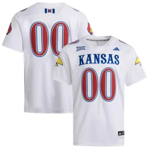 Men's 00 White Kansas Jayhawks Premier Strategy Jersey