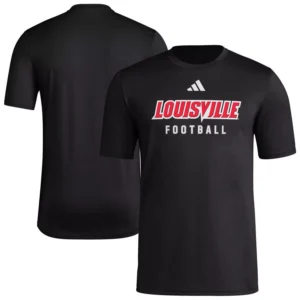 Men's Black Louisville Cardinals Locker Practice Football Pre-Game T-Shirt