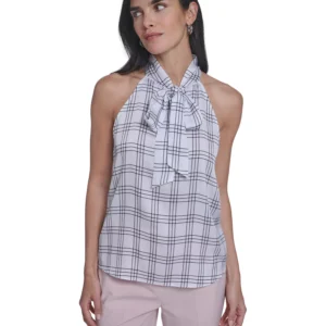 Women's Sleeveless Tie-Neck Top