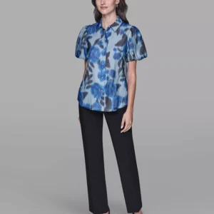 Women's Organza Collared Top