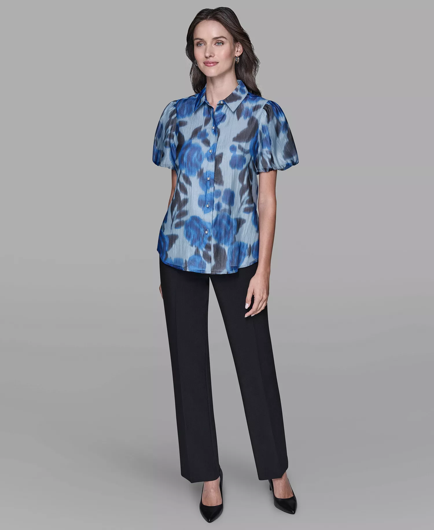 mni-63d7fc660ff955929474d5ee7483babc Women's Organza Collared Top