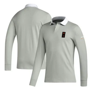 Men's 2023 Player Gray Houston Dynamo FC Travel Long Sleeve Polo Shirt