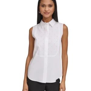 Women's Embellished Bib Shirt